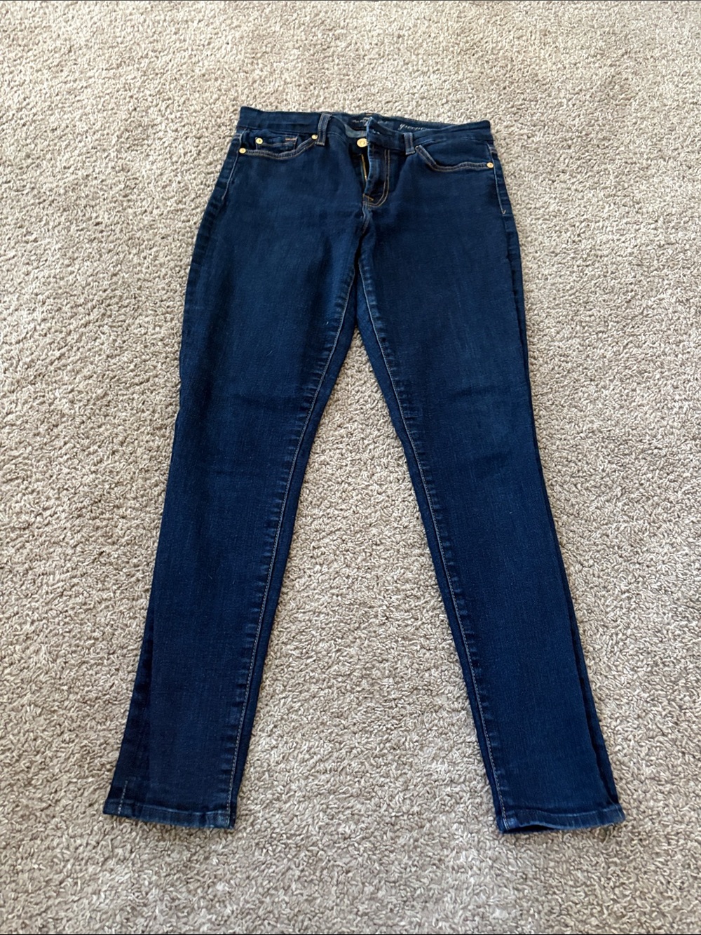 7 For All Mankind "Gwenevere" Dark Blue Skinny Jeans